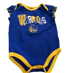Nba Warriors baby girl blue onesie size 3/6 months